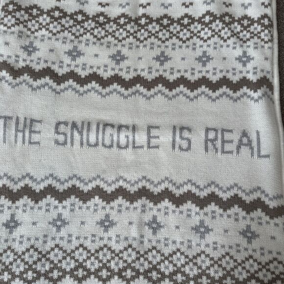 Pottery Barn Kids The Snuggle is Real Baby Blanket Ivory Neutral Knit Sherpa - Picture 2 of 8